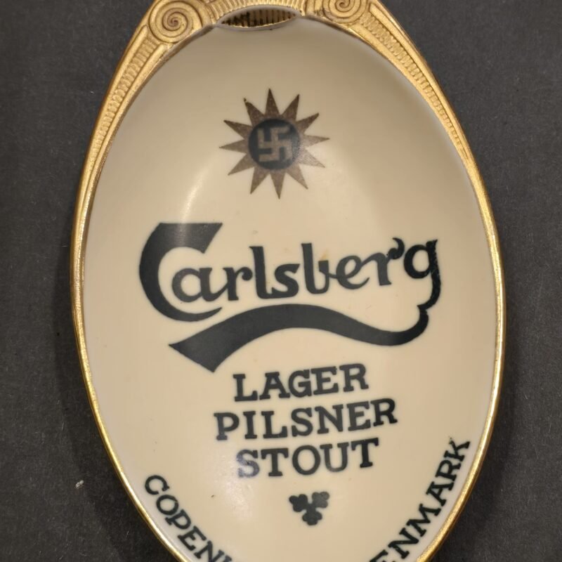 20250625_201055 RARE Early Carlsberg Lager Pilsner Stout Beer Porcelain Tray Dish w Swastika