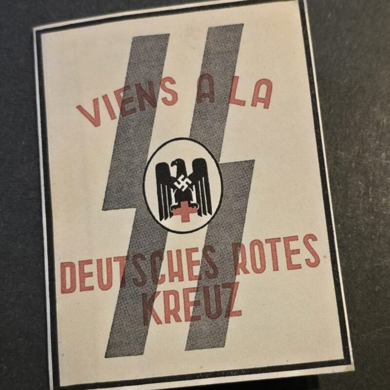 WWII German SS Red Cross DRK Recruitment Leaflet French Belgium