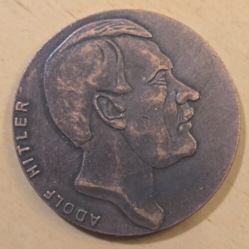 Large Bronze Adolf Hitler Medal Medallion WW2 Nazi German Third Reich Propaganda Coin