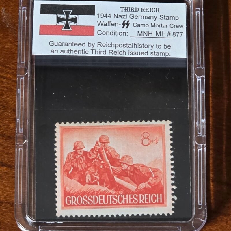 20260307_1800260.jpg Waffen SS Camo Mortar Crew Stamp w Slab Case MNH WW2 Nazi German NSDAP Third reich issue