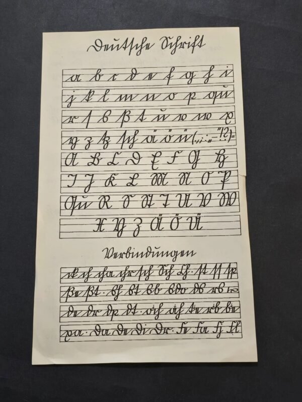 20260401_113504.jpg Third Reich Germanic Sutterlin Gothic Script Hand Writing Chart Paper