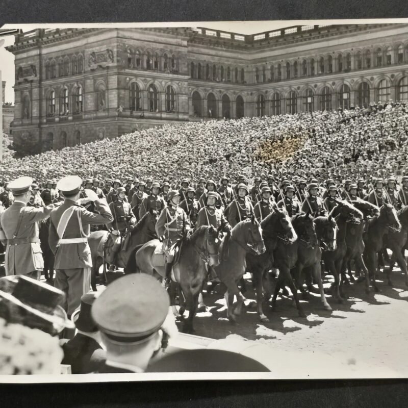 20260401_113607.jpg RARE WW2 Adolf Hitler Wehrmacht Parade Photo Berlin Cavalry Historic Crowd Scene