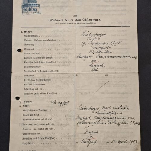 20260401_115003.jpg Papers Please! WW2 Nazi German Third Reich NSDAP Proof of Aryan Race Documents