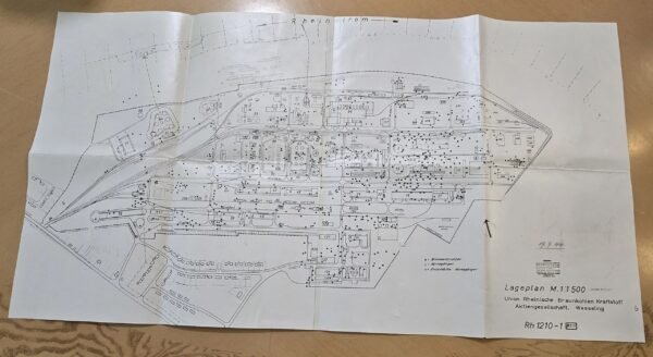 20260401_115118.jpg Original WWII German Industrial Map Wesseling Oil Plant Bomb Damage 1944 Plan