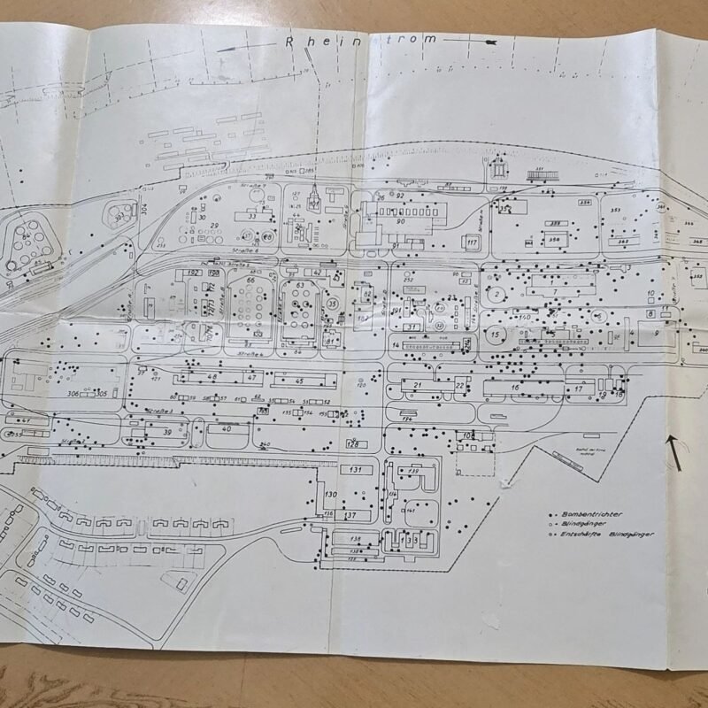 20260401_115118.jpg Original WWII German Industrial Map Wesseling Oil Plant Bomb Damage 1944 Plan