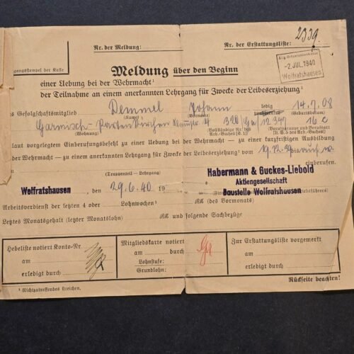 20260401_115859.jpg WWII Nazi German Third Reich Wehrmacht Exercise Notification Document 1940 Wolfratshausen