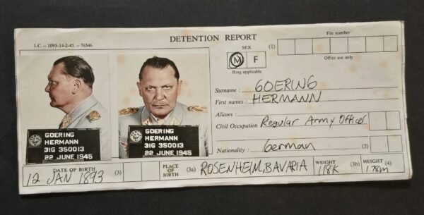 20260426_165024.jpg Hermann Göring Goring Nuremburg Trials Detention Report 1945 – Vintage Copy Allied Capture Document