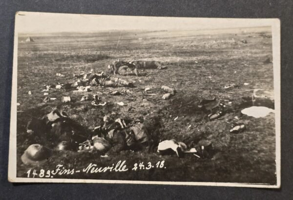 20260427_161218.jpg RARE WWI German Battlefield Casualties RPPC Dead KIA Fallen Soldiers 1918 Somme