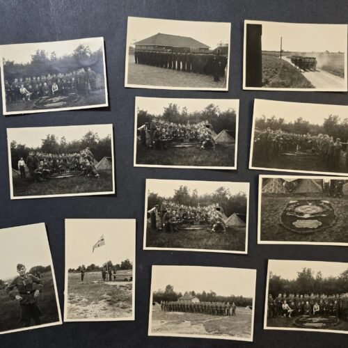 20260427_164131.jpg WWII German Soldier Photo lot x 12 Camp Training Flag Swastika Memorial Ceremony Photo Lot