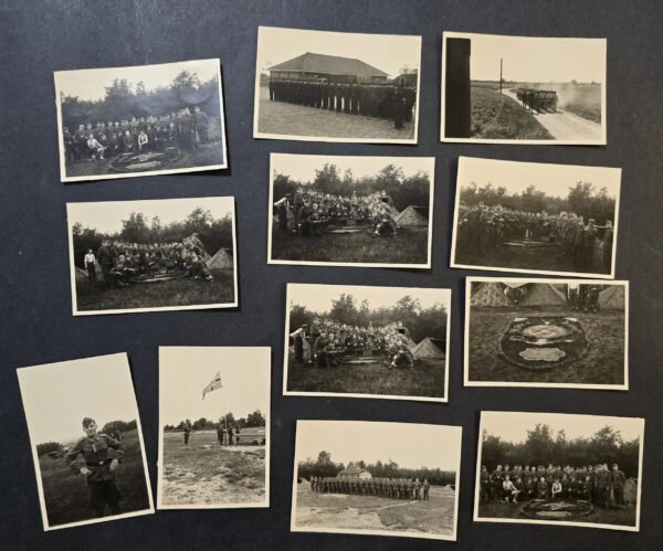 20260427_164131.jpg WWII German Soldier Photo lot x 12 Camp Training Flag Swastika Memorial Ceremony Photo Lot