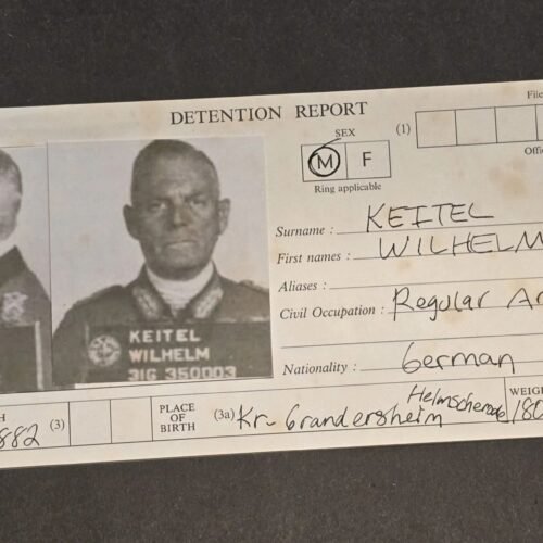 20260428_151701.jpg Vintage Wilhelm Keitel Detention Report Nuremberg Mugshot Photo Sheet WWII German Document