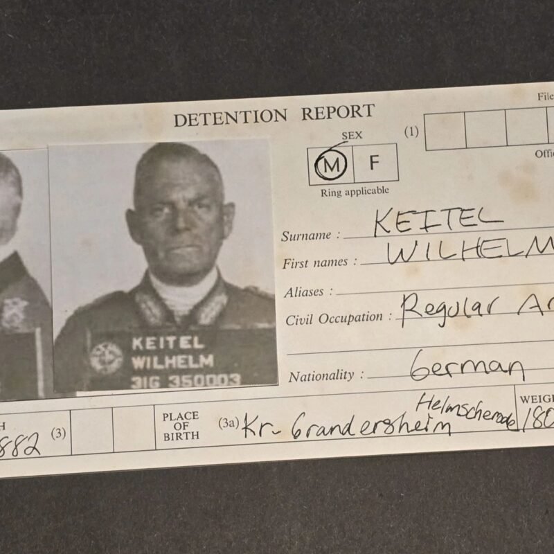 20260428_151701.jpg Vintage Wilhelm Keitel Detention Report Nuremberg Mugshot Photo Sheet WWII German Document