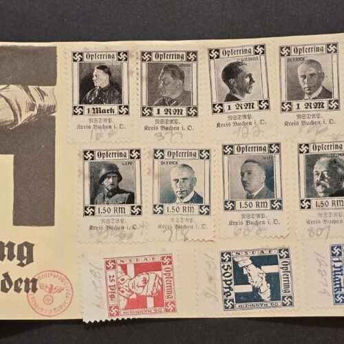 20260505_153917.jpg WW2 Nazi German Third Reich Veterans Org Wounded Soldiers Charity Stamps w board
