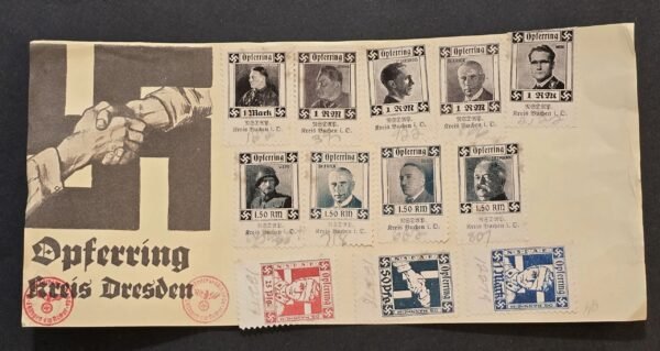 20260505_153917.jpg WW2 Nazi German Third Reich Veterans Org Wounded Soldiers Charity Stamps w board