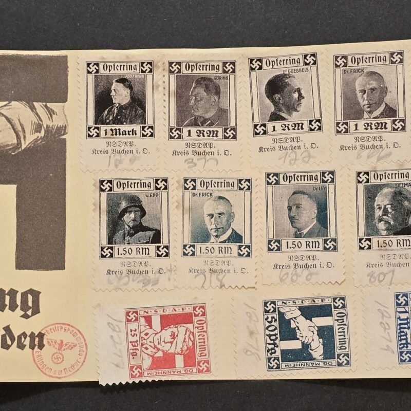 20260505_153917.jpg WW2 Nazi German Third Reich Veterans Org Wounded Soldiers Charity Stamps w board