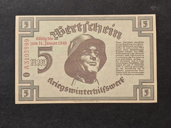 20260506_155547.jpg 1940 German Third Reich Steel Helmet Soldier Notgeld Currency Note