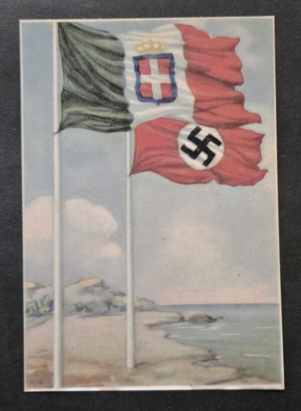 WW2 Italian Italy Germany friendship propaganda postcard