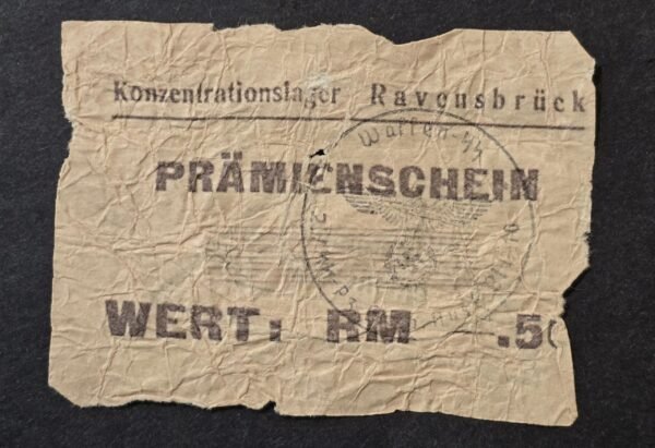 WW2 WWII German Ravensbruck Concentration Camp Banknote .50 Reichsmark Currency