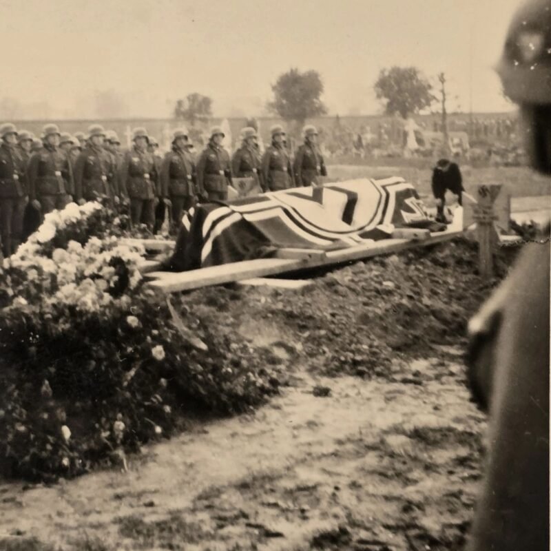 20260506_161854.jpg WW2 Nazi German Third Reich Funeral Ceremony Photo Flag Draped Grave Military Scene