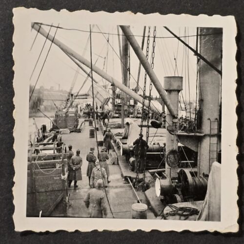 20260506_161908.jpg WWII German Harbor Ship Photo RAD Military Personnel Dockside Scene