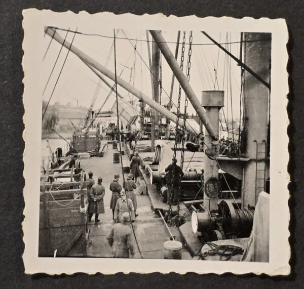 20260506_161908.jpg WWII German Harbor Ship Photo RAD Military Personnel Dockside Scene