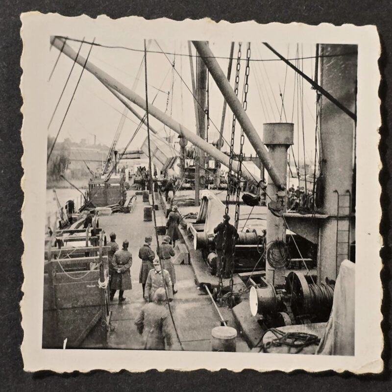 20260506_161908.jpg WWII German Harbor Ship Photo RAD Military Personnel Dockside Scene