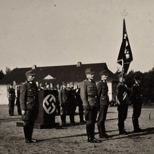 20260506_161954.jpg WW2 Nazi German Third Reich RAD Ceremony Photo Standarte Flag Bearers Formation Scene
