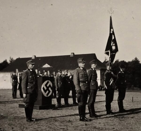 20260506_161954.jpg WW2 Nazi German Third Reich RAD Ceremony Photo Standarte Flag Bearers Formation Scene