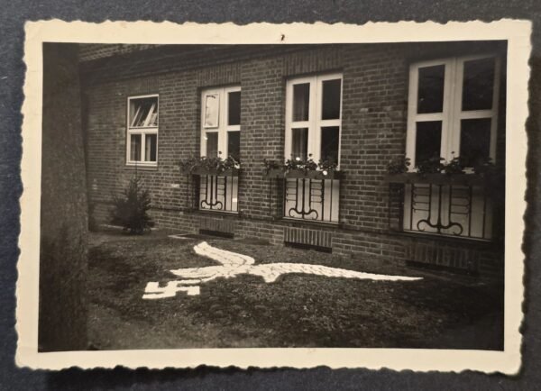 20260506_162056.jpg WWII German Luftwaffe Barracks Photograph Munster Swastika Eagle Lawn Display