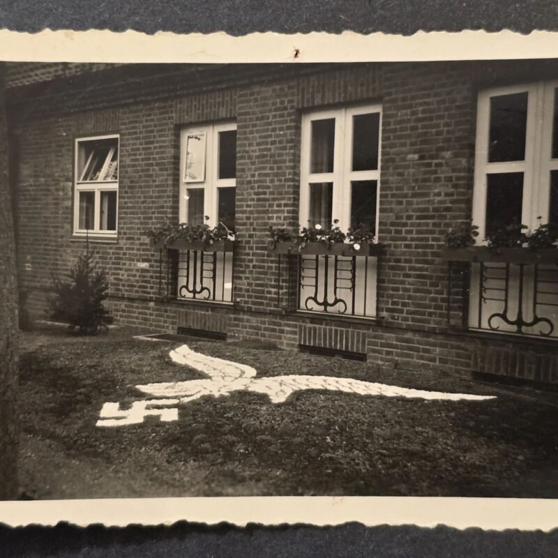 20260506_162056.jpg WWII German Luftwaffe Barracks Photograph Munster Swastika Eagle Lawn Display