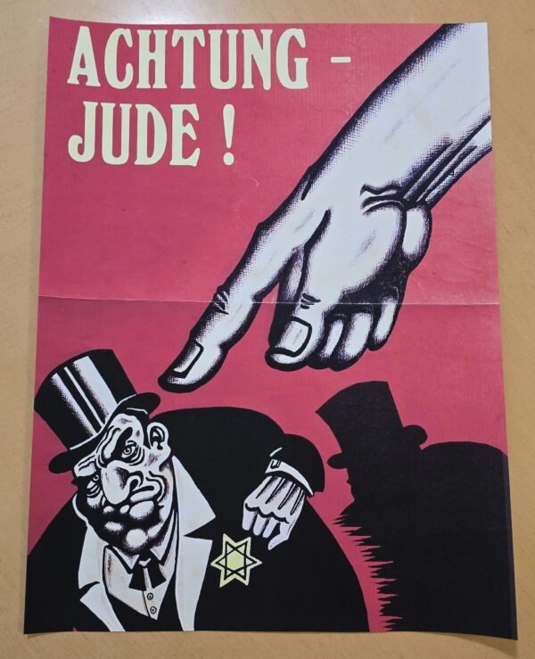 20260508_134635-4b48004.jpg ACHTUNG JUDE! WARNING JEWS Anti Semitic Jewish WW2 Nazi German NSDAP Third Reich Poster Print