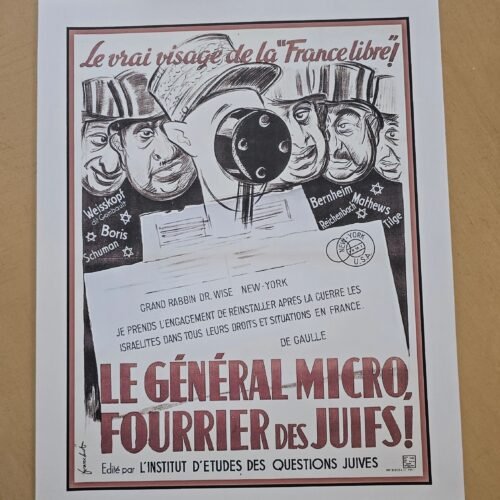 20260508_134705-02ce591.jpg WW2 French Anti-De Gaulle Anti-Semitic Jewish Propaganda Poster Print