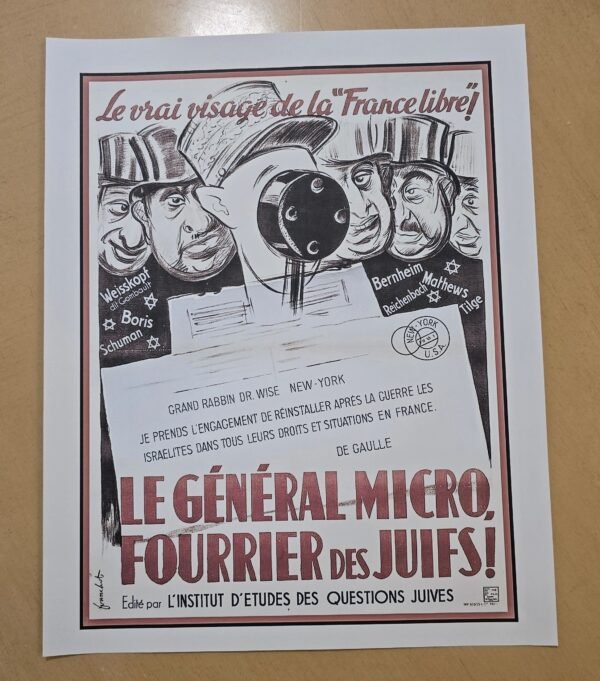20260508_134705-02ce591.jpg WW2 French Anti-De Gaulle Anti-Semitic Jewish Propaganda Poster Print