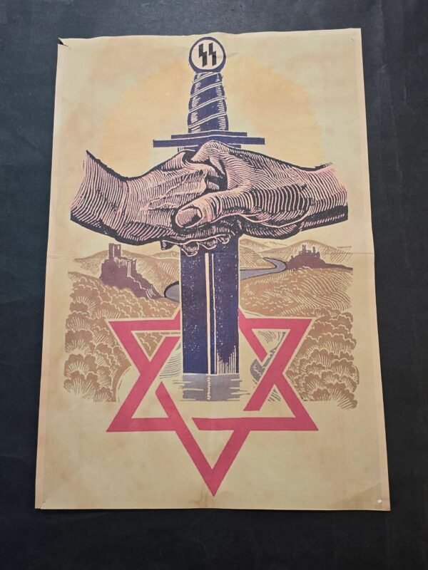 20260508_140932-606591e.jpg WW2 Nazi German SS Dagger Star of David Anti-Semitic Jewish Propaganda Poster Print