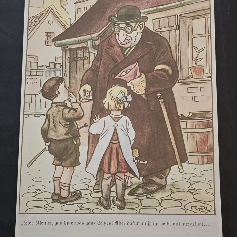20260508_141116-ced9fa4.jpg Jewish Pedophile gives kids candy WW2 Nazi German Anti Semitic Jewish Poster Print