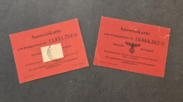 20260509_144932.jpg Original WWII German Deutsche Reichspost Postsparbuch Ausweiskarte ID Card Lot
