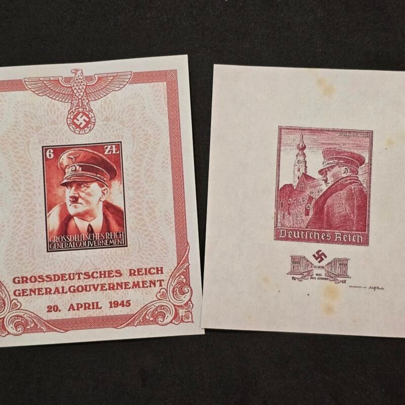 WWII German Adolf Hitler Birthday Stamp Souvenir Sheets Lot of 2 Hitler Generalgouvernement MNH