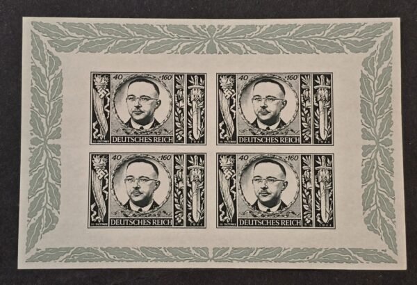 SS Reichsfuhrer Heinrich Himmler Third Reich WW2 Nazi German Souvenir Stamp Sheet 2