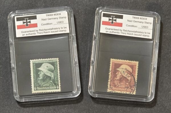 20260511_142704.jpg STEEL HELMET SOLDIERS SET Third Reich WWII WW2 Nazi German NSDAP Stamps w Case