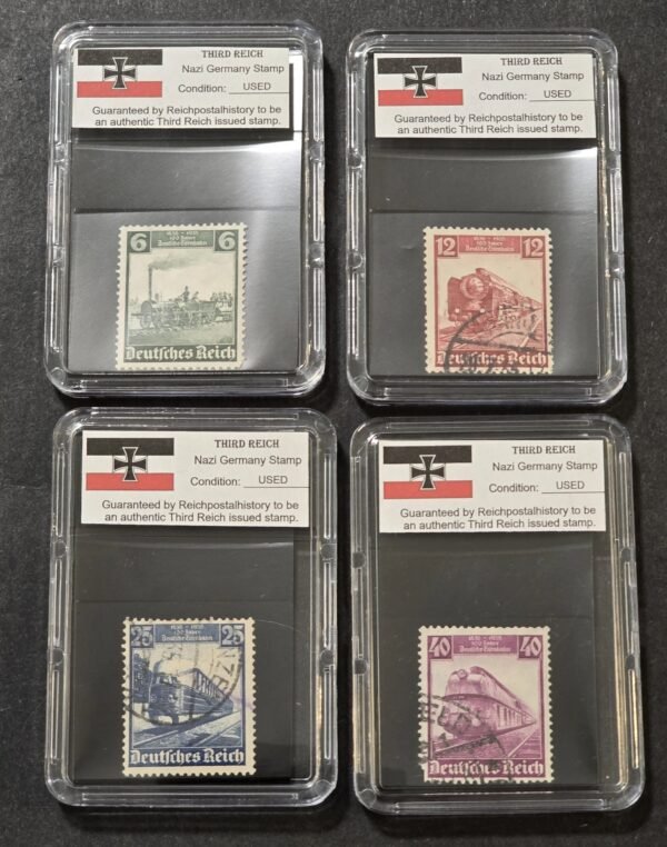 20260511_142747.jpg REICHSBAHN TRAIN SET Third Reich Railways WWII Nazi German NSDAP Stamps w Case