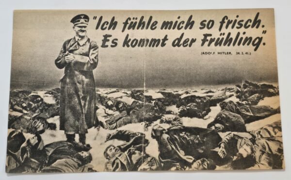 Original WWII German Eastern Front Soviet Propaganda Nazi Leaflet Adolf Hitler Spring G.12