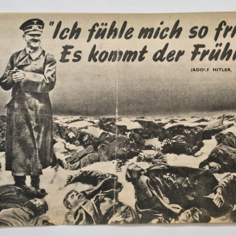 Original WWII German Eastern Front Soviet Propaganda Nazi Leaflet Adolf Hitler Spring G.12