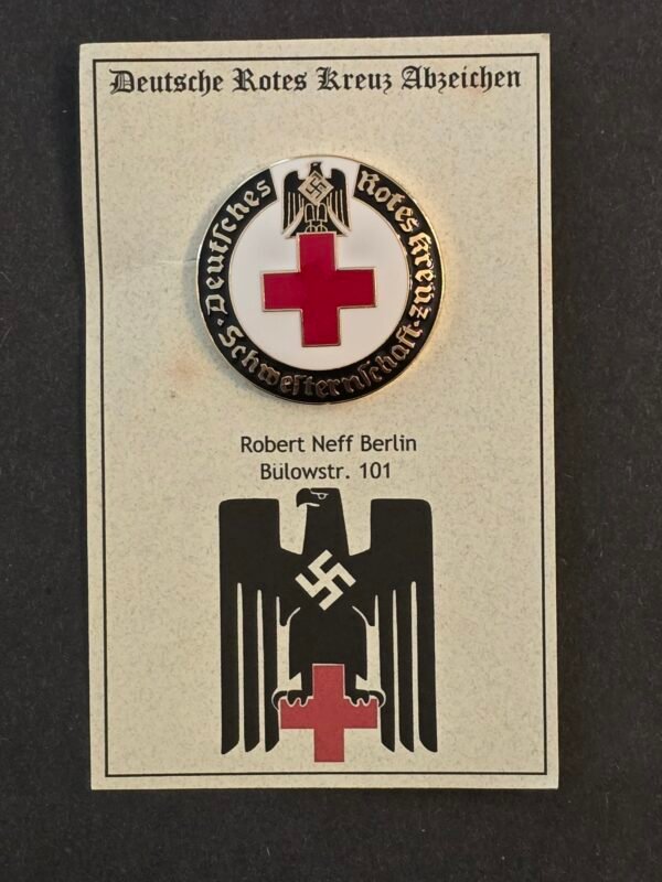 20260517_150822 WW2 Nazi German Enamel DRK Red Cross Medics Pin Badge Third Reich w Issue Card