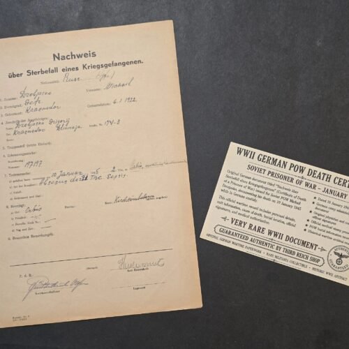 20260605_172857-aa8dae3.jpg EXECUTION??!! WWII German Soviet POW Death Certificate 1945 Russian Prisoner War Document