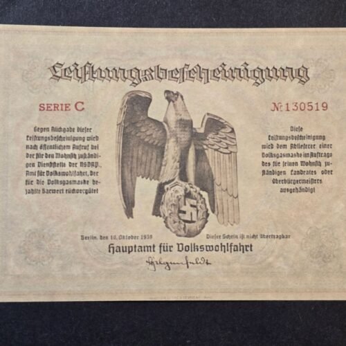 20260605_172929.jpg WW2 Nazi German 1939 NSV Volkswohlfahrt Gas Mask Receipt Certificate