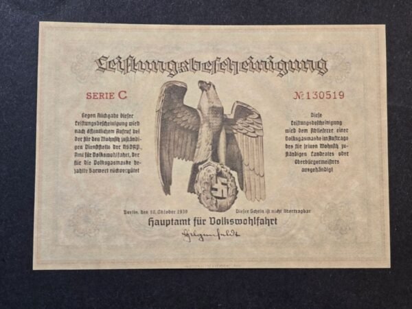 20260605_172929.jpg WW2 Nazi German 1939 NSV Volkswohlfahrt Gas Mask Receipt Certificate