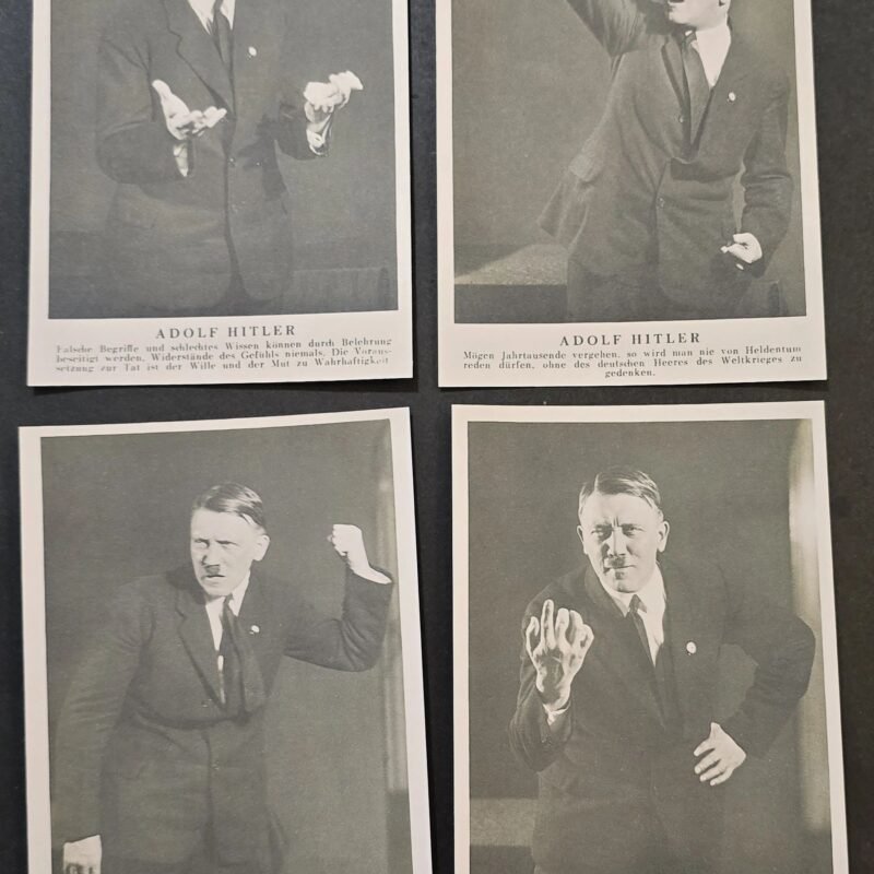 20260605_173632.jpg THE FUHRER SPEAKS! Adolf Hitler Hand Motions Propaganda Postcard set x 4