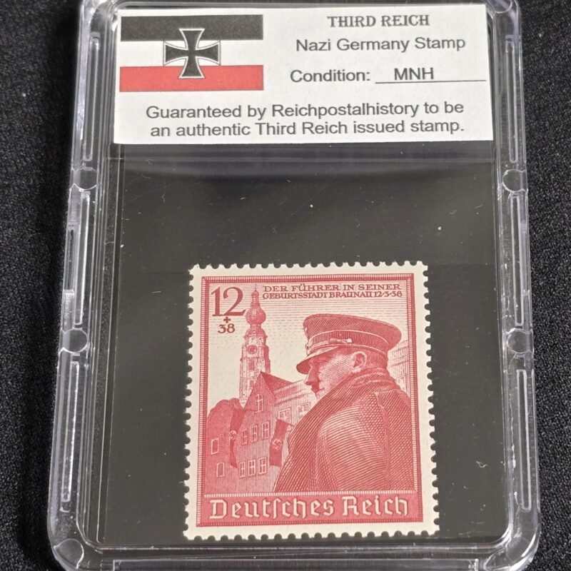 20260608_204348.jpg Adolf Hitler Stamp 39th Birthday 1939 WWII Nazi German NSDAP Stamp w Slab Case