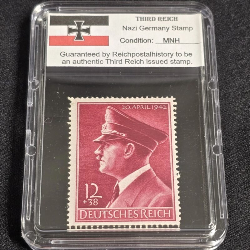 20260608_204431.jpg Adolf Hitler Stamp 42nd Birthday 1942 WWII Nazi German NSDAP Stamp w Slab Case