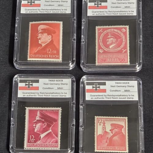 20260608_212532.jpg Adolf Hitler Birthday Stamps Set x 4 w Hard Slab Case WW2 Nazi German Third Reich NSDAP Postage